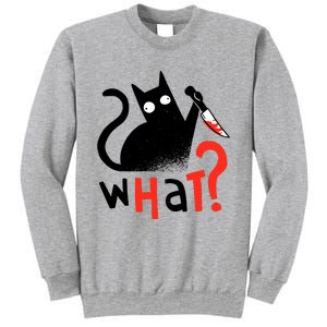 Murder Cat Bloody Knife What? Funny Humor Cats Sweatshirt