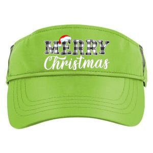 Merry Christmas Buffalo Black And White Plaid Adult Drive Performance Visor