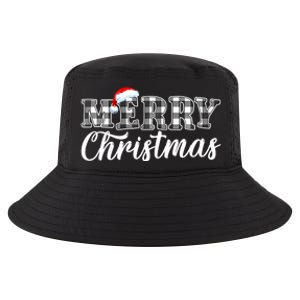 Merry Christmas Buffalo Black And White Plaid Cool Comfort Performance Bucket Hat