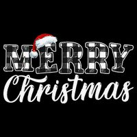 Merry Christmas Buffalo Plaid Black And White Santa Hat Xmas Flat Bill Trucker Hat