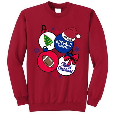 Merry Christmas Buffalo Football Est 1959 Tall Sweatshirt