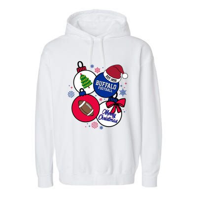 Merry Christmas Buffalo Football Est 1959 Garment-Dyed Fleece Hoodie