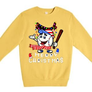 Merry Christmas Baseball Player Premium Crewneck Sweatshirt