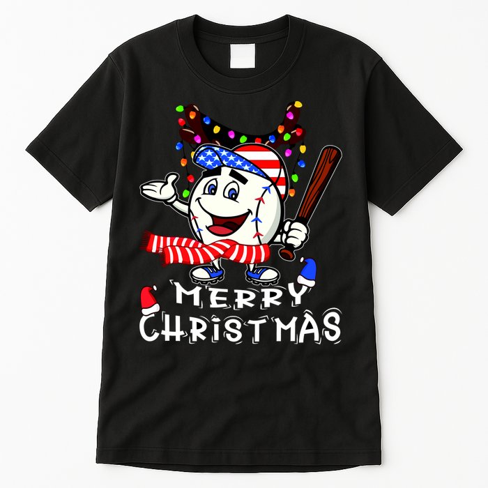 Merry Christmas Baseball Player Tall T-Shirt