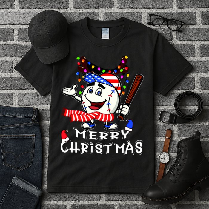 Merry Christmas Baseball Player Tall T-Shirt