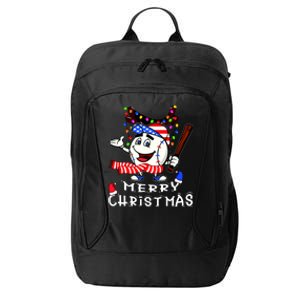 Merry Christmas Baseball Player City Backpack