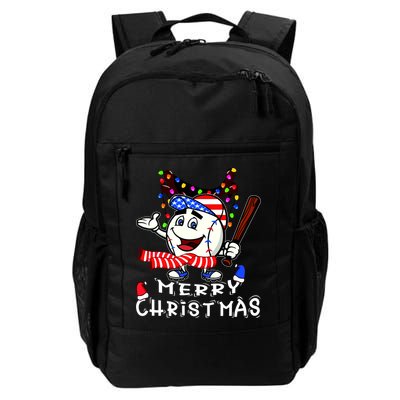 Merry Christmas Baseball Player Backpack