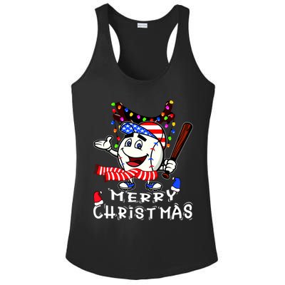 Merry Christmas Baseball Player Ladies PosiCharge Competitor Racerback Tank
