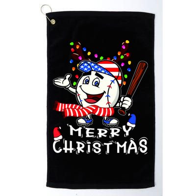 Merry Christmas Baseball Player Golf Towel