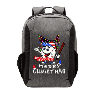 Merry Christmas Baseball Player Vector Backpack