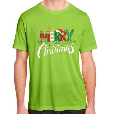 Merry Christmas Buffalo Black And White Plaid Gift Adult ChromaSoft Performance T-Shirt