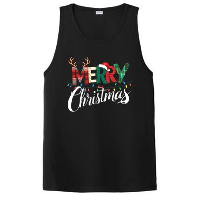 Merry Christmas Buffalo Black And White Plaid Gift PosiCharge Competitor Tank