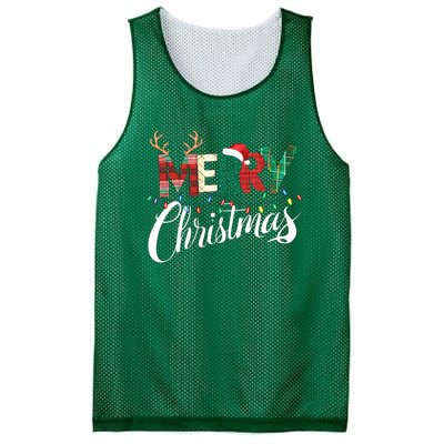 Merry Christmas Buffalo Black And White Plaid Gift Mesh Reversible Basketball Jersey Tank