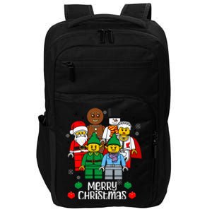 Merry Christmas Building Bricks Santa Elf Snowman Figures Impact Tech Backpack