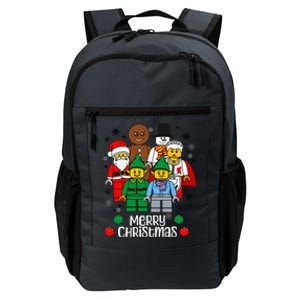 Merry Christmas Building Bricks Santa Elf Snowman Figures Daily Commute Backpack