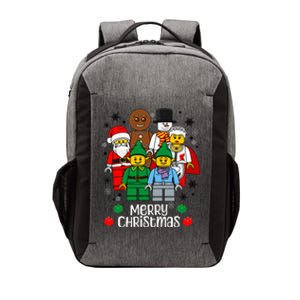 Merry Christmas Building Bricks Santa Elf Snowman Figures Vector Backpack