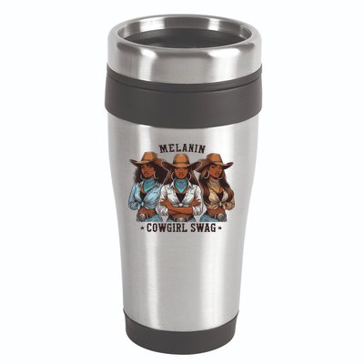 Melanin Cowgirls Black History African Melanin Cowgirl Swag 16oz Travel Tumbler