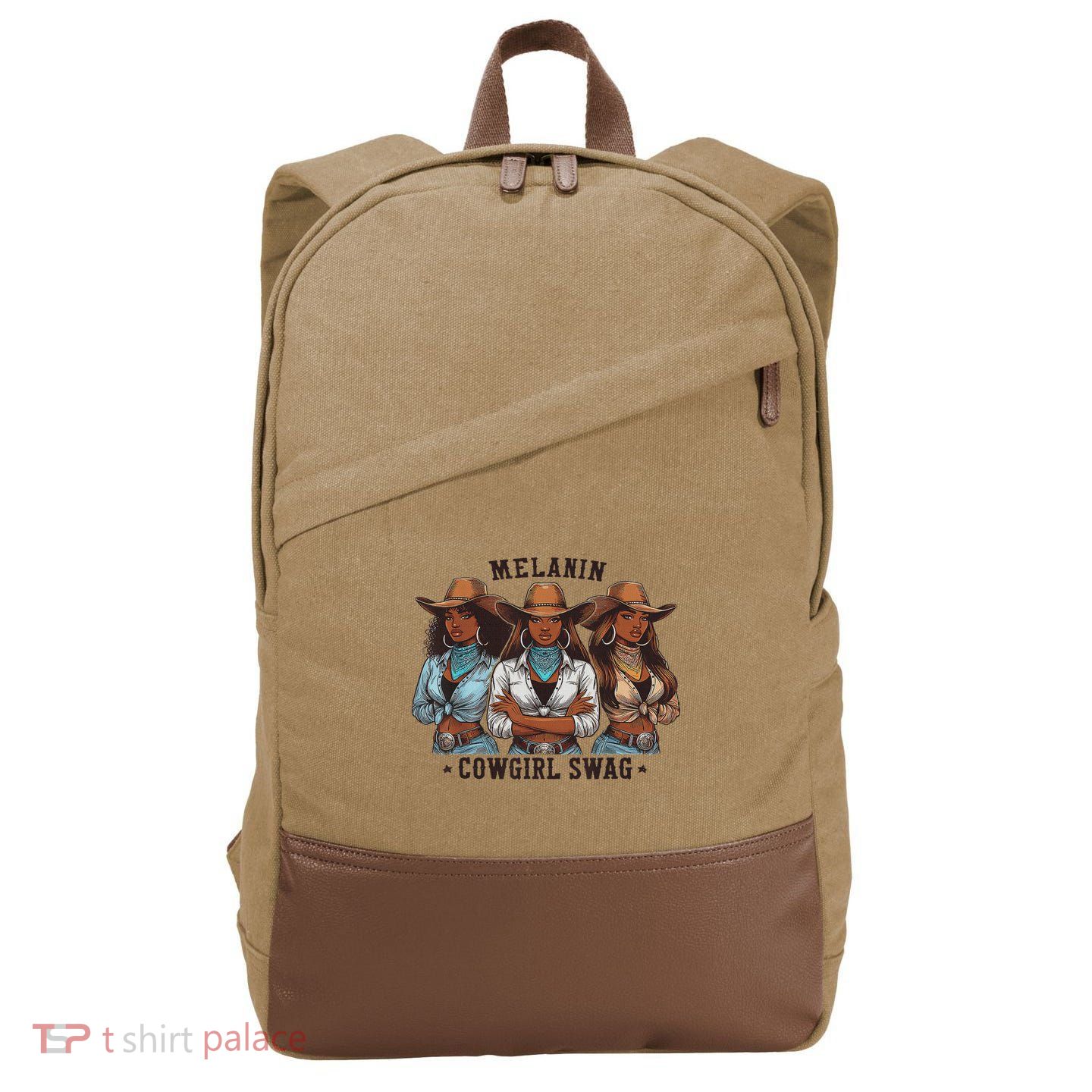 Melanin Cowgirls Black History African Melanin Cowgirl Swag Cotton Canvas Backpack