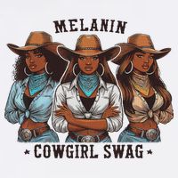 Melanin Cowgirls Black History African Melanin Cowgirl Swag Long Sleeve Shirt