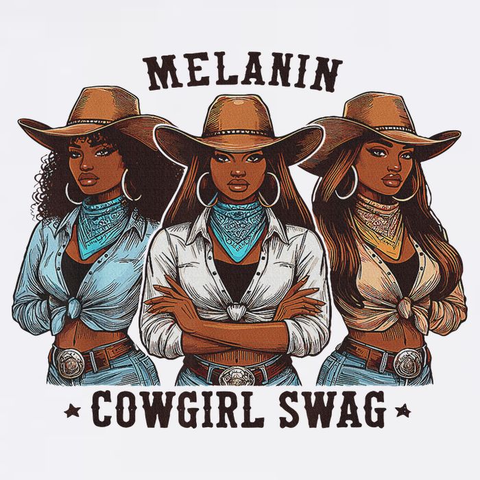 Melanin Cowgirls Black History African Melanin Cowgirl Swag Long Sleeve Shirt
