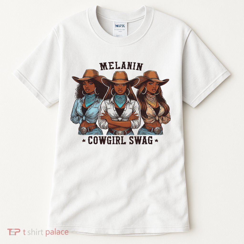 Melanin Cowgirls Black History African Melanin Cowgirl Swag Tall T-Shirt