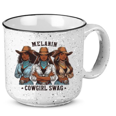 Melanin Cowgirls Black History African Melanin Cowgirl Swag 15oz Campfire Ceramic Mug