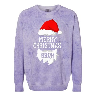 Merry Christmas Bruh Santa Xmas Family Matching Costume Colorblast Crewneck Sweatshirt