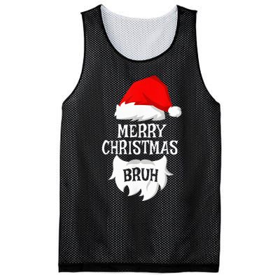 Merry Christmas Bruh Santa Xmas Family Matching Costume Mesh Reversible Basketball Jersey Tank