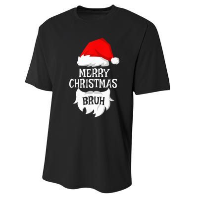 Merry Christmas Bruh Santa Xmas Family Matching Costume Performance Sprint T-Shirt