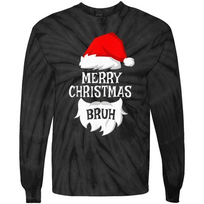 Merry Christmas Bruh Santa Xmas Family Matching Costume Tie-Dye Long Sleeve Shirt