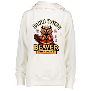 Muhn Ching Beaver Dirty Raunchy Womens Funnel Neck Pullover Hood