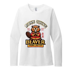 Muhn Ching Beaver Dirty Raunchy Womens CVC Long Sleeve Shirt