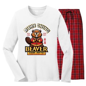 Muhn Ching Beaver Dirty Raunchy Women's Long Sleeve Flannel Pajama Set 