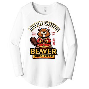 Muhn Ching Beaver Dirty Raunchy Women's Perfect Tri Tunic Long Sleeve Shirt