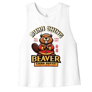 Muhn Ching Beaver Dirty Raunchy Women's Racerback Cropped Tank