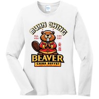 Muhn Ching Beaver Dirty Raunchy Ladies Long Sleeve Shirt