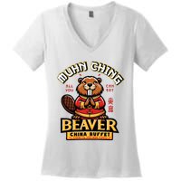 Muhn Ching Beaver Dirty Raunchy Women's V-Neck T-Shirt