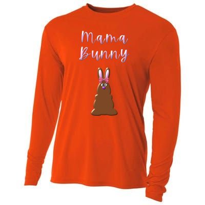 Mama Chocolate Bunny Rabbigift Funny Easter Mom Quote Cool Gift Cooling Performance Long Sleeve Crew