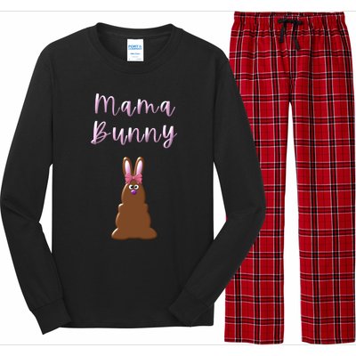 Mama Chocolate Bunny Rabbigift Funny Easter Mom Quote Cool Gift Long Sleeve Pajama Set