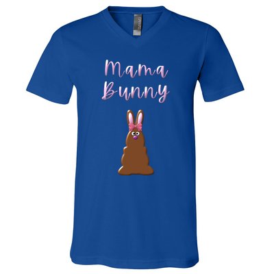 Mama Chocolate Bunny Rabbigift Funny Easter Mom Quote Cool Gift V-Neck T-Shirt