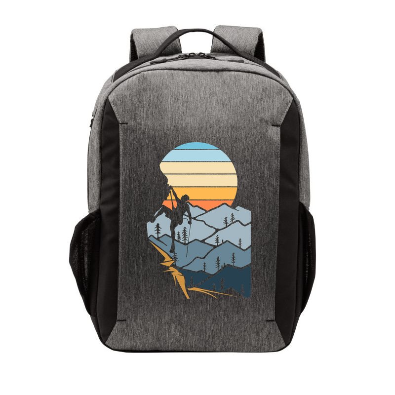 Mountain Climber Boulder Sports Hobby Retro Rock Climbing Vector Backpack
