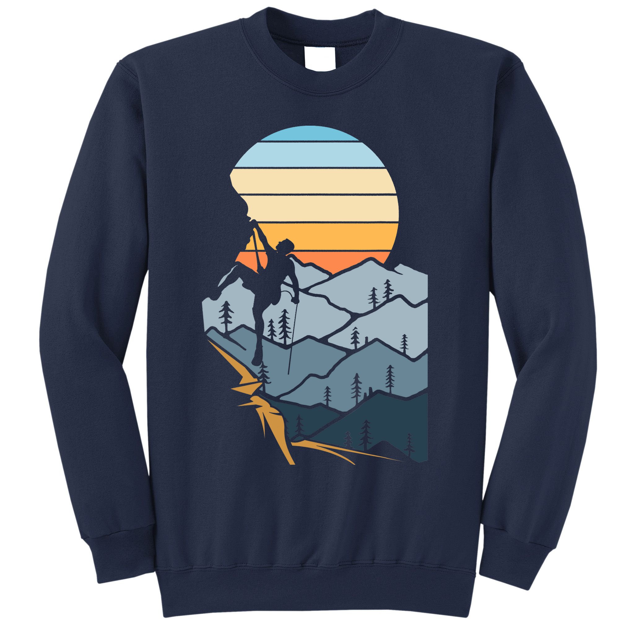 Mountain Climber Boulder Sports Hobby Retro Rock Climbing Sweatshirt