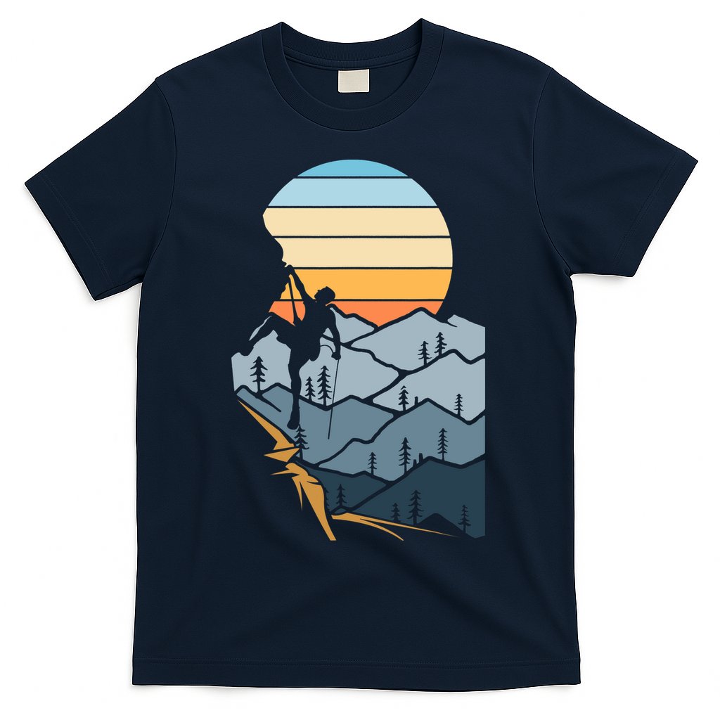 Mountain Climber Boulder Sports Hobby Retro Rock Climbing T-Shirt