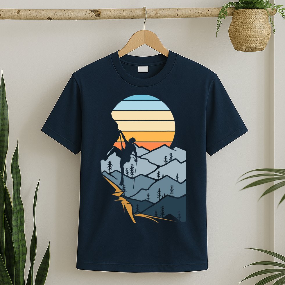 Mountain Climber Boulder Sports Hobby Retro Rock Climbing T-Shirt