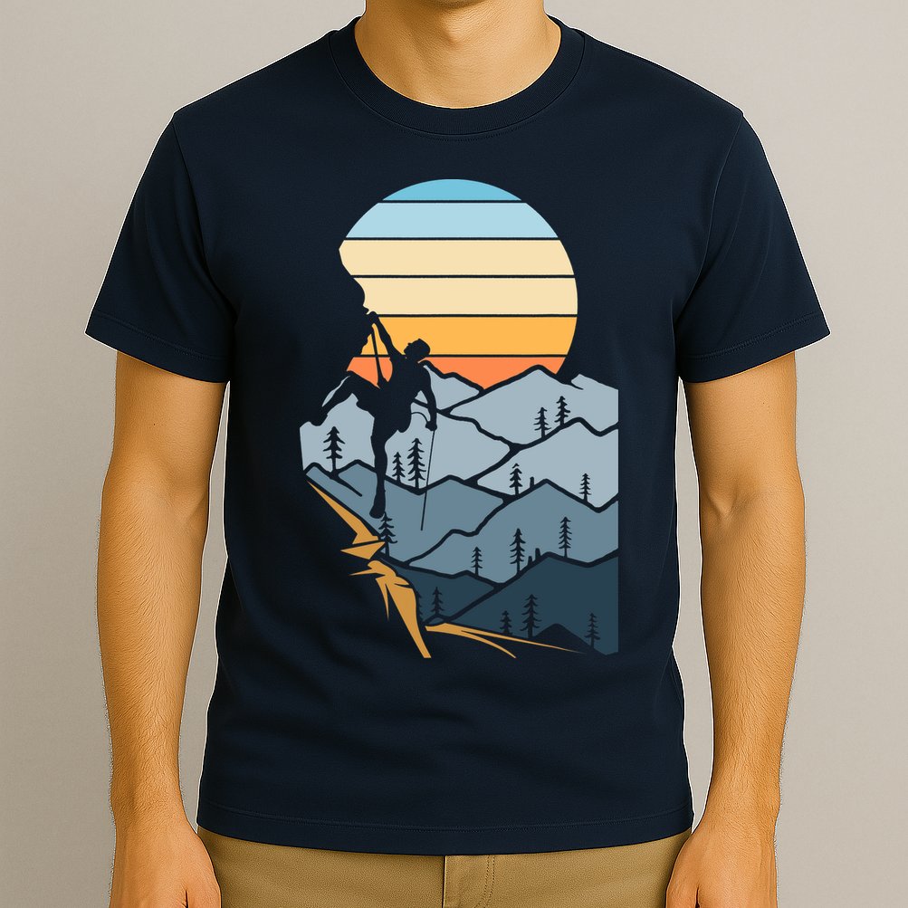 Mountain Climber Boulder Sports Hobby Retro Rock Climbing T-Shirt