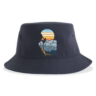 Mountain Climber Boulder Sports Hobby Retro Rock Climbing Sustainable Bucket Hat