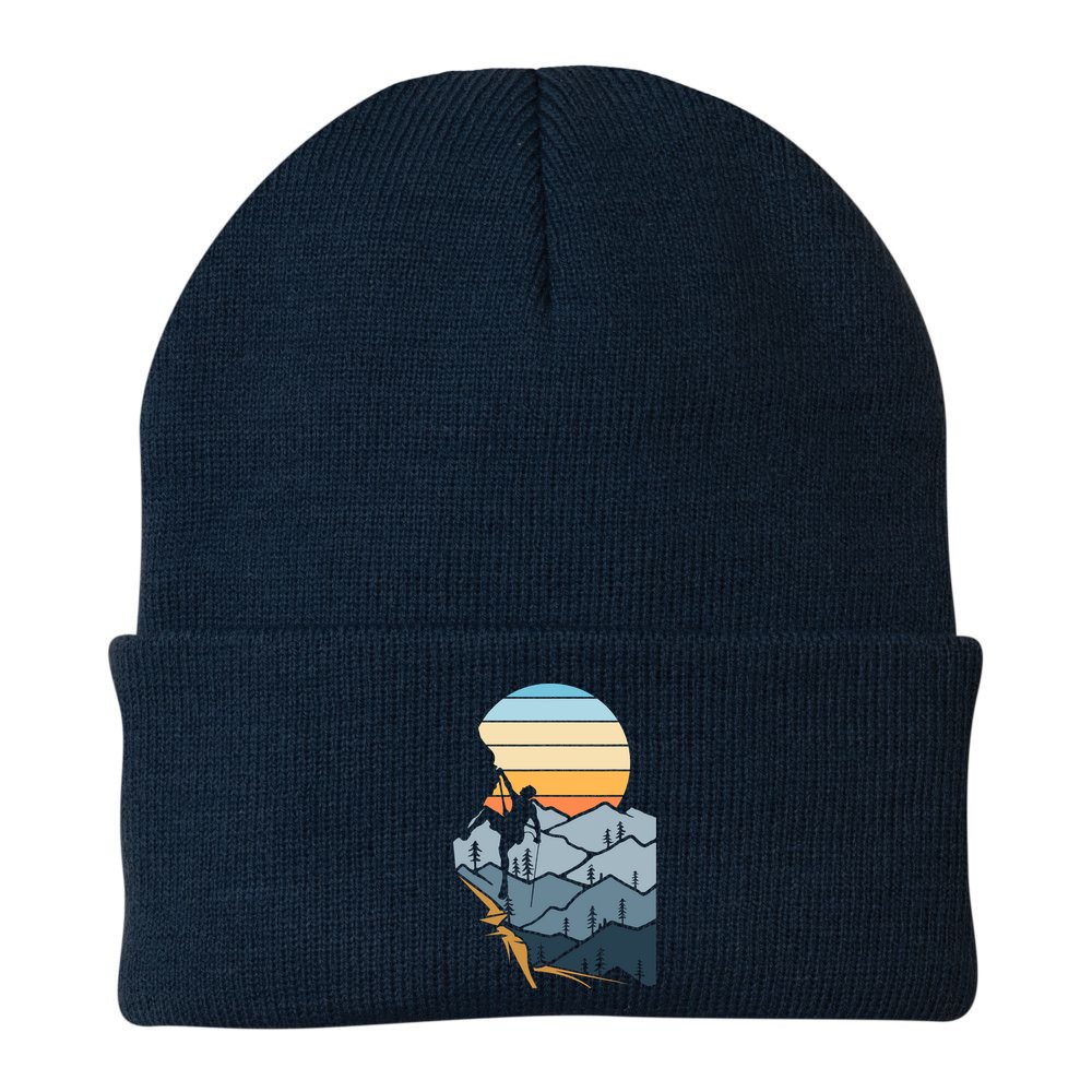 Mountain Climber Boulder Sports Hobby Retro Rock Climbing Beanie