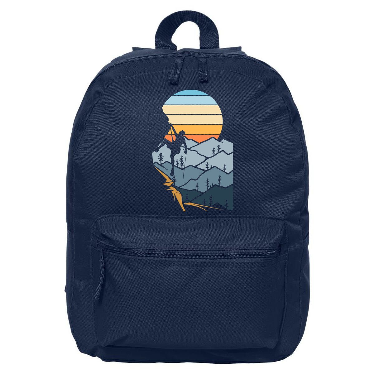 Mountain Climber Boulder Sports Hobby Retro Rock Climbing 16 in Basic Backpack