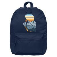 Mountain Climber Boulder Sports Hobby Retro Rock Climbing 16 in Basic Backpack