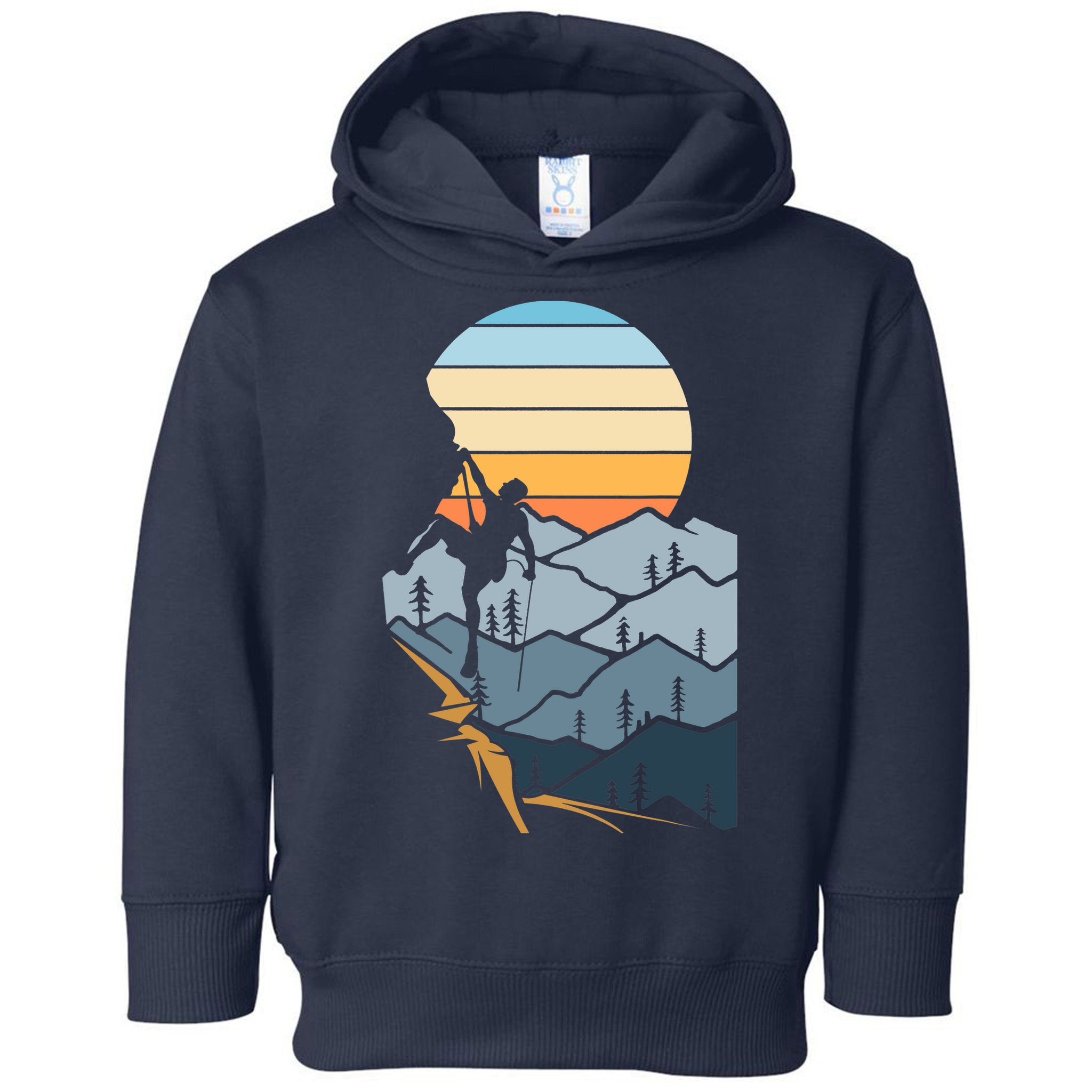 Mountain Climber Boulder Sports Hobby Retro Rock Climbing Toddler Hoodie